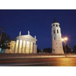  Vilnius Cathedral and Bell Tower at Dusk, Vilnius, Lithuania 