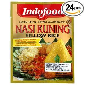 Indofood Yellow Rice Seasoning Mix, 1.7 Ounce Pouch (Pack of 24)