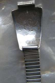 Hopi Sterling Silver Overlay Kokopelli Watchband  