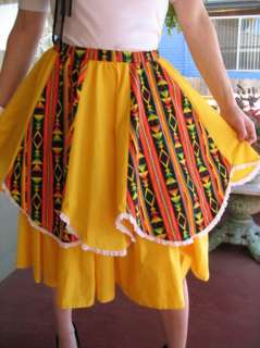VINTAGE ROCKABILLY AZTEC WESTERN Square Dance Skirt S/M  