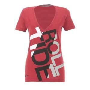  Nike Womens University of Alabama Deep V Blended T shirt 