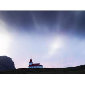  Church Against Twilight Sky, Vik I Myrdal, Southern Area, Iceland 