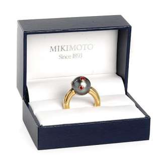 New MIKIMOTO ACO97383PR Tahitian Pearl 18K Gold Ring Size 6.5 Weight 