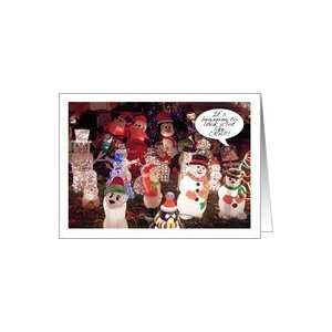 Merry Christmas Snarky Humor Inflatable Snowmen Yard Decorations Card