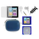 For Apple iPod Nano 6G Blue Silicone Case+Bluetooth Cover+LCD+Head 
