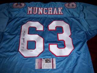 MIKE MUNCHAK OILERS,PENN STATE,HOF,TITANS JSA/COA SIGNED JERSEY  