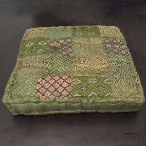  GREEN   Meditation Pillow Floor Cushion Square Exotic ZAFU 