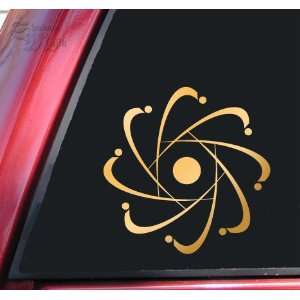    Atomic Energy Symbol Vinyl Decal Sticker   Mirror Gold Automotive