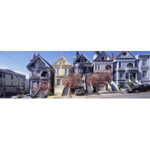 Cars Parked in Front of Victorian Houses, San Francisco, California 