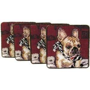  French Bulldog Needlepoint Coasters