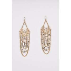 Apt 9 Gold Tone Simulated Crystal & Bead Chandelier Earrings for Women