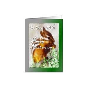 Anniversary ~ Year Specific 56th ~ A Chipmunk and foilage Card