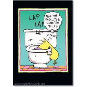  Resolution down the toilet Set of 12 Humor Christmas Cards 