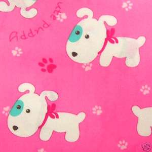 Vinyl coated Waterproof Fabric Cute Doggie Pink 44w  