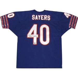  Gale Sayers Autographed Navy Custom Jersey with HOF77 