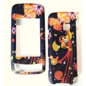  New Space Butterfly Black Orange Design Rubber Texture 