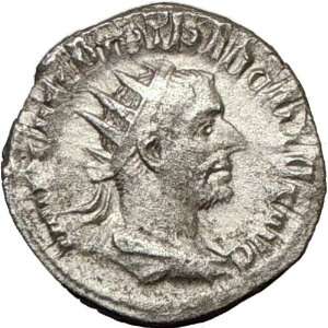 Trebonianus Gallus 251AD Rare Ancient Silver Roman Coin PIETAS Duty to 