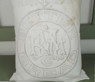 Vintage Antique French Red Ticking Flour Sack Pillow  