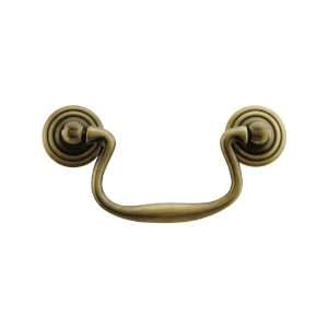  3 Brass Swan Neck Bail Pull in Antique By Hand Finish 