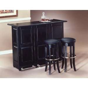  Black Swing Open Bar & Optional Stools Furniture & Decor