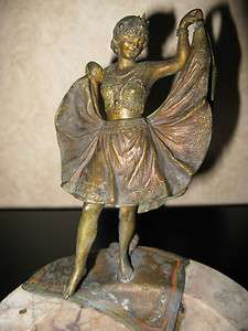 Antique Bergman Style Orientalist Vienna bronze dancer statue with 
