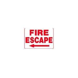 FIRE ESCAPE (with Left Arrow) 10x14 Heavy Duty Plastic Sign