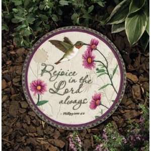  Rejoice in the Lord Hummingbird Stepping Stone