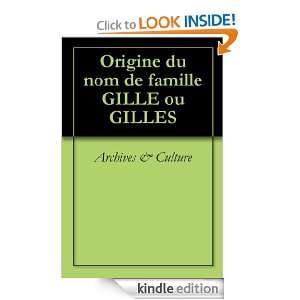 Origine du nom de famille GILLE ou GILLES (Oeuvres courtes) (French 