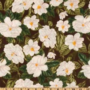  44 Wide Williamsburg Botanicals Magnolia Green Fabric By 