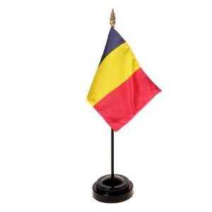  Chad Flag 4X6 Inch Mounted E Gloss With Fringe Patio 