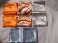 orange or shades of orange silver print 100 % polyester silk satin 