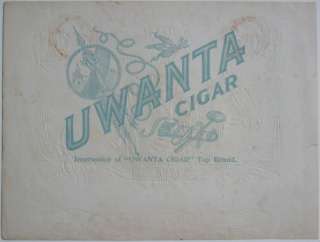 THE 1899 UWANTA Indian Chief Sample Cigar Box Label  