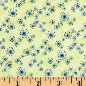  44 Wide Andromeda Star Flowers Lime Fabric By The Yard 