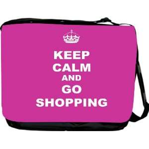 com Keep Calm and Go Shopping   Pink Rose Color Messenger Bag   Book 