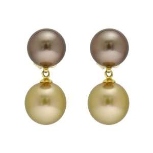  Paul Morelli Chocolate & Golden South Sea Pearl Drop Earrings Jewelry