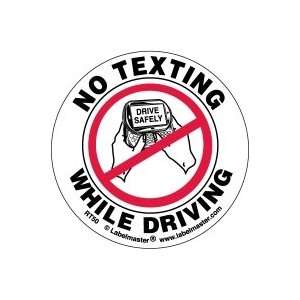  No Texting While Driving Labels, 3 Dia., Paper, Rolls of 