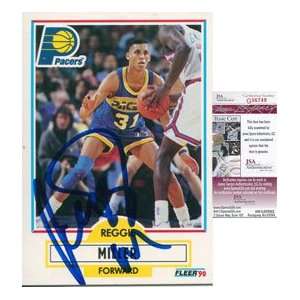 Reggie Miller Autographed 90 Fleer Card JSA  Sports 