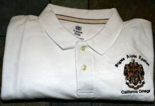 Sigma Alpha Epsilon Custom Embroidered Golf Shirt S XL  