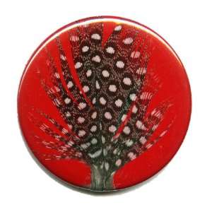    Pocket Mirror Red with Black and White Spotted Tree Beauty
