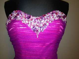 ALYCE 6600 Prom Gown Purple Fuschia Strapless Dress NWT Size 8  