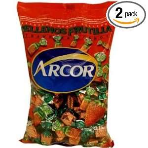 Arcor Juice Filled Strawberry Hard Kosher Candy 2 Packs  