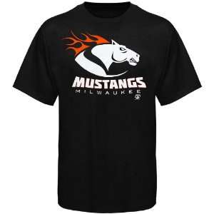  Milwaukee Mustangs Official Logo T shirt   Black Sports 