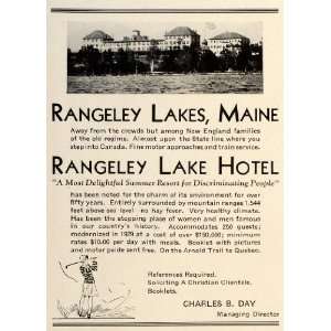  1931 Ad Rangeley Lake Hotel Maine Resort Lodging Vacation 