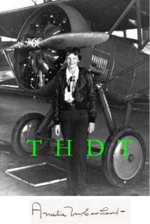 AMELIA EARHART (1897 1937?) PHOTO w/ PRINTED SIGNATURE  