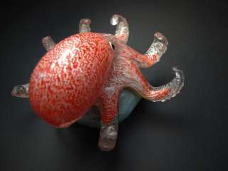 Stunning Hand Blown Glass Octopus Paperweight  