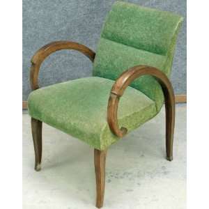    Cool Vintage Pair Art Deco Lounge Armchairs Green