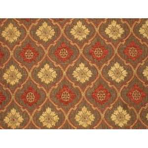  Burgundy and Gold Bulb Brocade 58 Inch Fabric Arts 