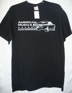 Mens Black American Muscle Tshirt Size Medium NWT Cars Free Ship USA 