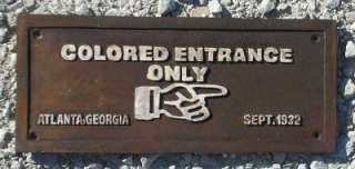 Colored Entrance Only Black Americana Cast Iron Segregation Sign Free 