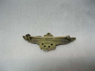 AMICO 1/20 10KT GOLD ON STERLING SILVER WWII NAVY Wings Pin Brooch 